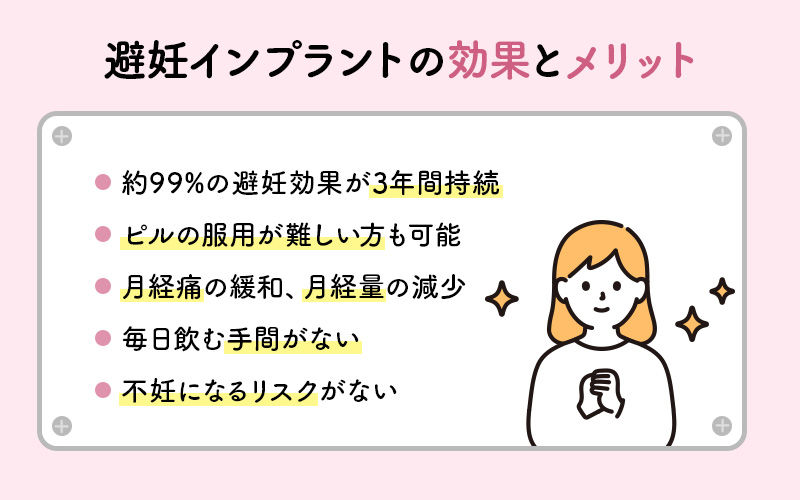 避妊インプラントの効果とメリット